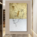 Hand-painted Gold Leaf Oil Painting  Handmade Painting Canvas Gold Foil Abstract Canvas Artwork Large Oil Hand Painted Wall Art