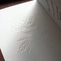 Customized White Textured Paper Folding Card Invitation Cards with 3D Embossed Flower for Wedding Birthday Event Decor