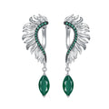 C8238 Abiding Custom Fine Jewelry Side Inlay Nano Emerald Gemstone Jewellery Green Agate Main Stone 925 Sterling Silver Earrings