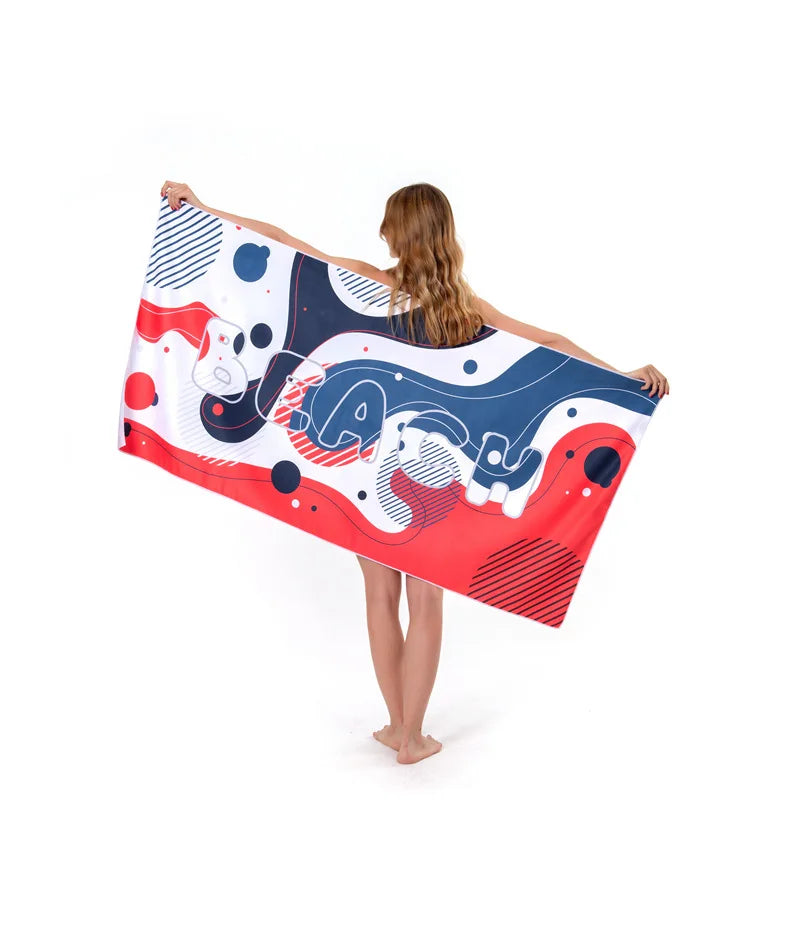 Custom Luxury Printed Quick Dry Sand Free Microfiber Swimming Beach Towel with Logo