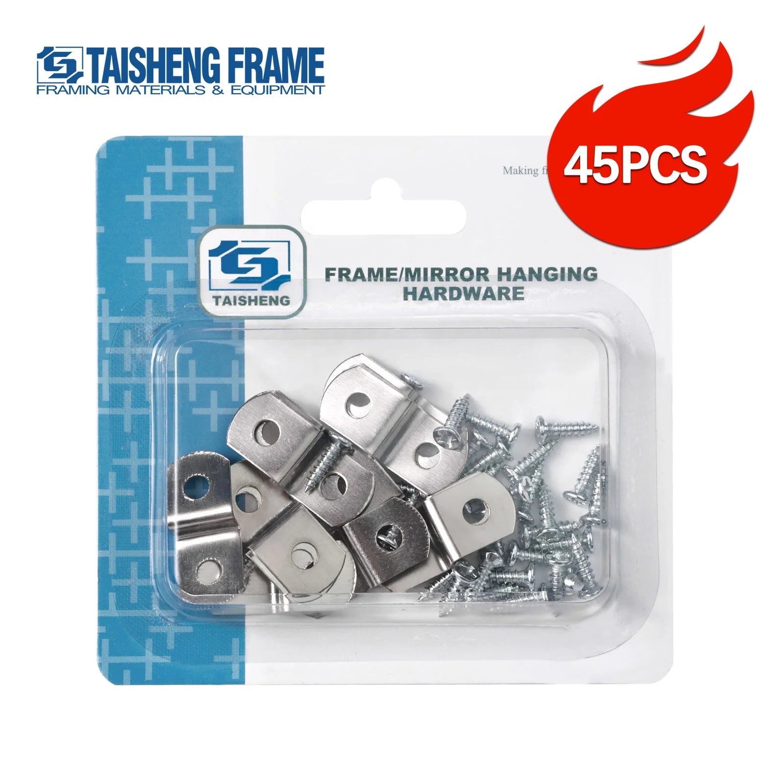 45PCS TS-K130 Iron Offset Clips Set Z-shaped Hooks for Photo Frame Mirror/Glass Holding Wall Mount Brackets