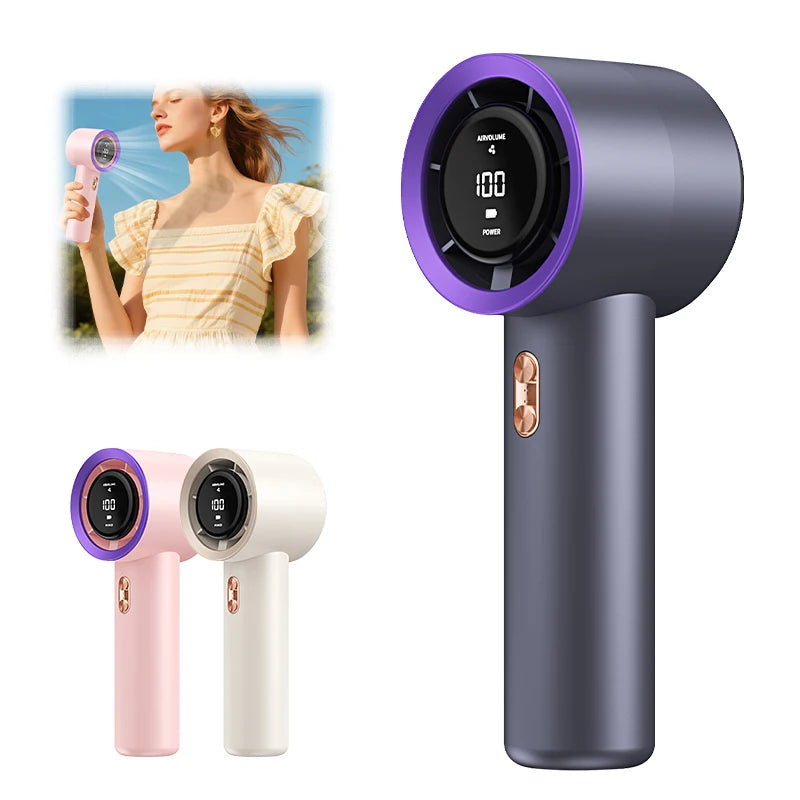 199 Speed Adjustable Turbo Mini Fan Rechargeable Personal Fans Portable Handheld Turbo Fan for Camping & Outdoor Pursuits