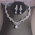 Jewelry Set for Women 2021 High End Luxury Woman Zircon Necklace and Earring Set Bridal Wedding Jewelry Set