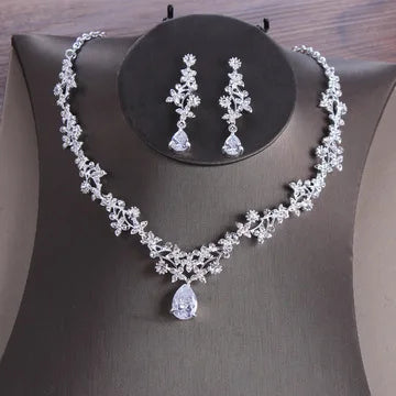 Jewelry Set for Women 2021 High End Luxury Woman Zircon Necklace and Earring Set Bridal Wedding Jewelry Set