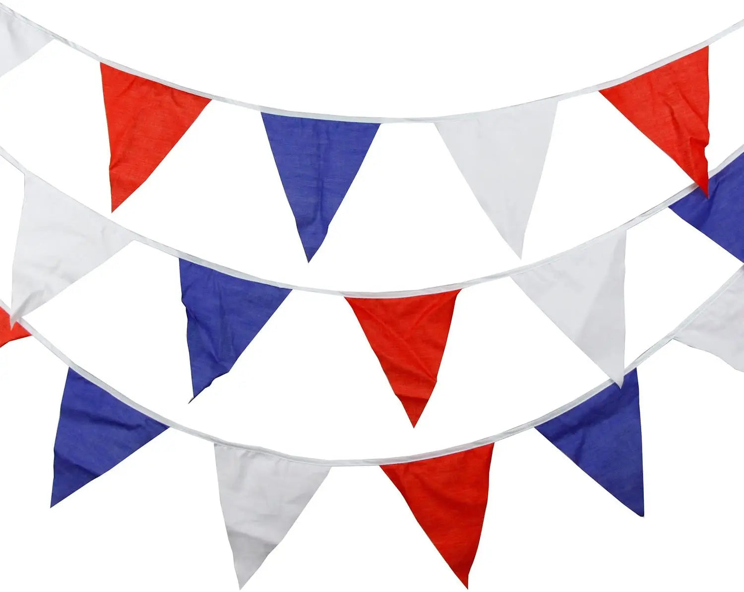 Solid Multicolored Red White Blue Bunting Flags Pennant Banner Garlands Perfect Display Accessories for Wedding Birthday Parties