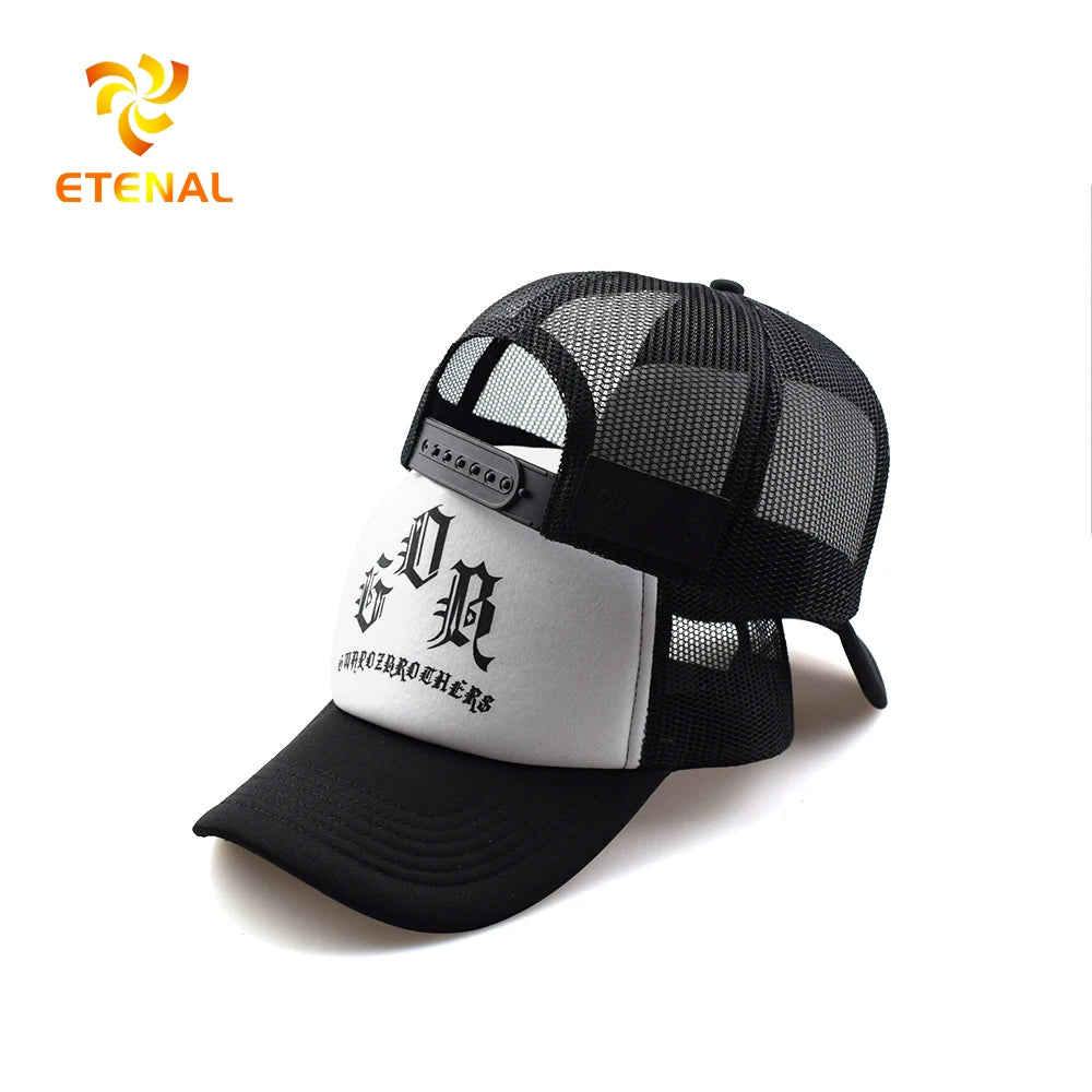 High Quality Custom Embroidery Printing Foam Trucker Hat-Y2K Hip Hop Fashion 100% Cotton Breathable Performance Cycling Beach