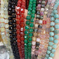 8-9mm Natural Stone Faceted Cube Gemstone Beads Strand 38cm Cubic for Jewelry Making Ornament Accessory square Beads