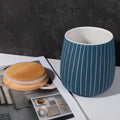 Merlin Living Dark Blue Navy Ceramic Sealing Jar with Cover for Tea Candy Kitchen Storage and Home Decor Accessories