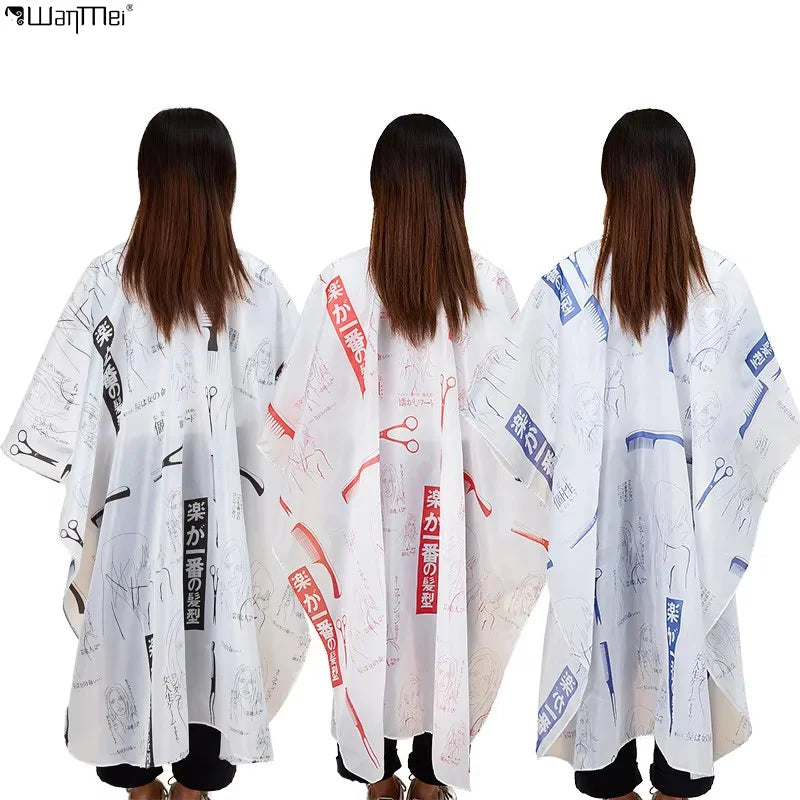 Wanmei Wholesale Cheap Professional Three Color  Beauty Salon Hair Barber Cape with Designs Hair Cutting Barber Shawl