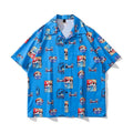 Custom Vintage Sublimation All Over Print Cartoon Beach Hawaiian Shirt Men