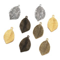 4 Colors Metal Alloy Leaves Charms Necklace Pendant DIY Jewelry Making Handcrafted Accessories 32*19mm Q335