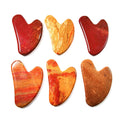 Huiying Wholesale Natural Jade Stone Heart Shape Mookaite jasper Gem Gua Sha Massage Tool