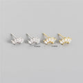 SP INS Style S925 Sterling Silver Made Zirconia Pave Setting Elegant Stud Earrings for Ladies