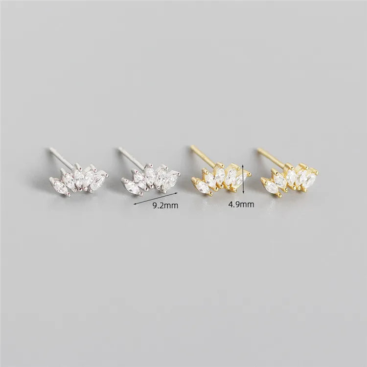 SP INS Style S925 Sterling Silver Made Zirconia Pave Setting Elegant Stud Earrings for Ladies