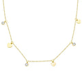 Summer Dress Jewelry Stainless Steel Heart and Zirconia CZ Stone Charms Tassel Necklace
