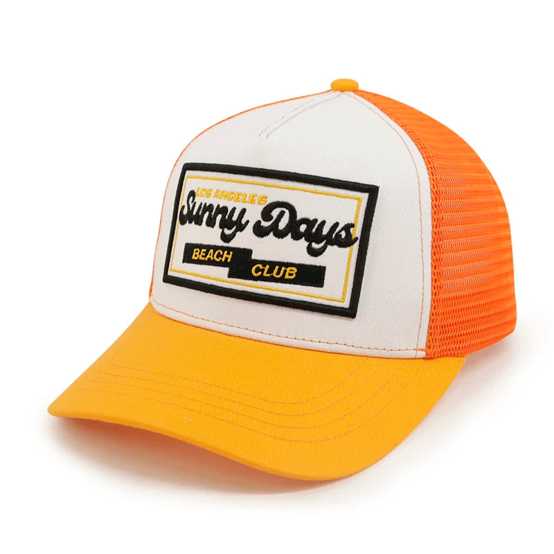 OEM Custom 3D Embroidery Logo Two Tone Mesh Cap Customized Cotton 5 Panel Trucker Hat