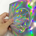 0.5MM Silver Holographic Metallic Laser Soft TPU Opaque Film by Roll for Making Shoe/Bag/Raincoat/Handbag