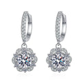 Elegant S925 Silver Classic Charm Moissanite Earrings with Rose-Themed Design for Women