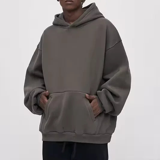 High Quality 500 Gsm Oversized Pullover Hoodie Men Sweatshirt Custom Heavyweight Fleece Cotton Hoodies Men Tracksuit
