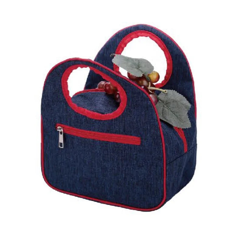 Factory Custom 600D Small Aluminium Kids Lunch Cooler Hand Bag with Zipper