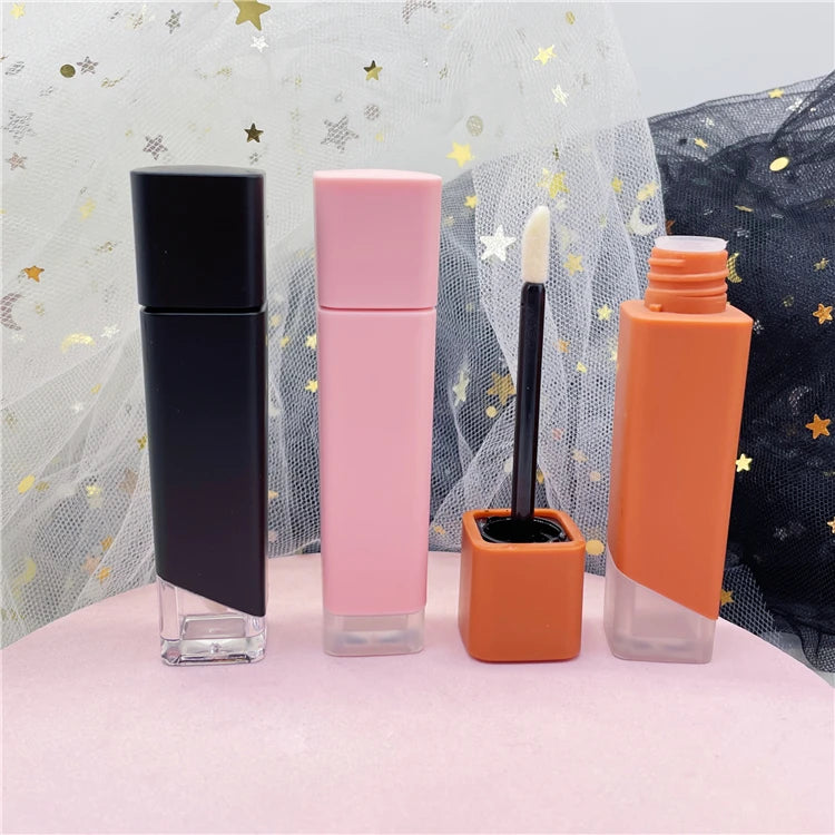 5ml Black square Empty Plastic LipGloss Tubes Lipstick Packaging