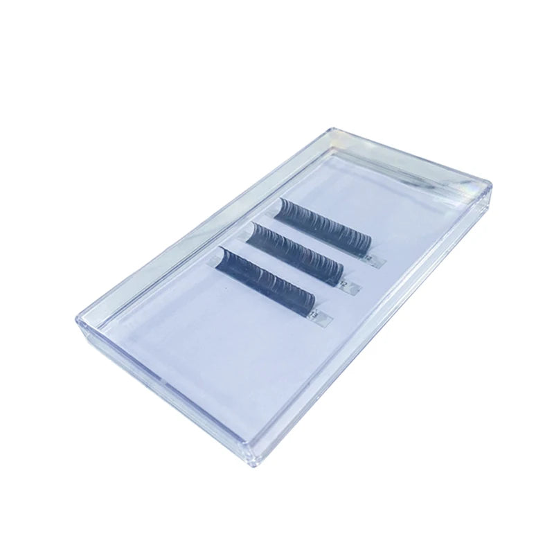 Private Label Rectangular Shape Acrylic Transparent Lash Tile with Cover Guangdong Origin Model ETS-77
