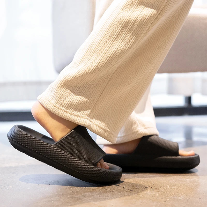 JOOMRA Summer Fashion Trend Open Toe Non-slip Thick EVA Soled Pillow Slides Home for