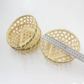 J&M 15cm Diameter Bamboo Woven Handmade Fruit Basket Green Circle Shape for Party Food Storage-Wholesale