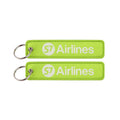 Custom Fabric Key Chain Tag With Keyring Embroidery Text Airline Airplane logo Jet Key Tag Embroidered Keychain