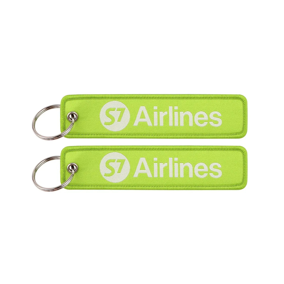 Custom Fabric Key Chain Tag With Keyring Embroidery Text Airline Airplane logo Jet Key Tag Embroidered Keychain