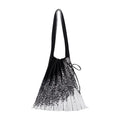 Korean Vintage Fashion One-Shoulder Pleated Knitted Tote Bag with Two Handles Portable Daily Shopping Bag for Women