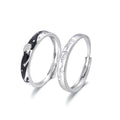 Silver Plated Boy and rose Flower Couple Ring Open Couple Rings For Women Men Wedding Engagement Wedding Jewelry
