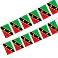 Saint Kitt and Nevis Bunting String Flag 5.5X8 in for Outdoor and Indoor Decoration (12pcs/Unit)