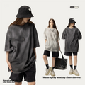 270G Heavy Duty Cotton Short Sleeve T-Shirt for Couples 100% Cotton Street Trendy Brand with Printed Pattern Short Neck Design