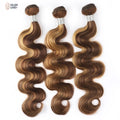 Hair Bundles With Closure Body Wave Highlights #4/27 Colored Hair Wholesale Brazilian Virgin Human Hair for Black Women