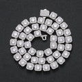 10mm Iced Diamond Choker Tennis Necklace 18K Gold Plated Hip Hop Jewelry Clustered Tennis Chain