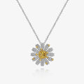 2021 Shinny Jewelry Women's 925 Sterling Silver Necklace with Yellow Crystal Stone Crystal Necklaces