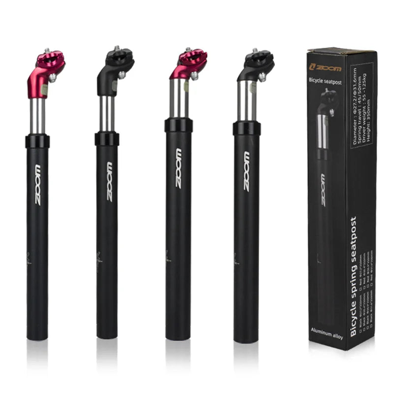 Bicycle Shock Absorber Seatpost 27.2/31.6 X 350mm Aluminum Alloy Bicycle Seatpost Black/red Seatpost