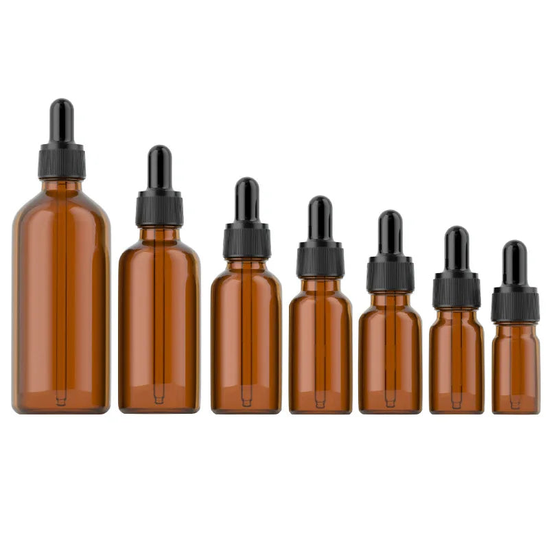 Online Hot Sale Amber Square Bottles with Childproof Dropper Lid and TE Cap for Skin Care Cream MOQ 100pcs