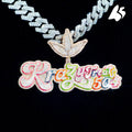Custom Vvs Moissanite Enamel Name Pendant Pass Diamond Test Round Brilliant Cut 925 Silver Fine Letter Pendant