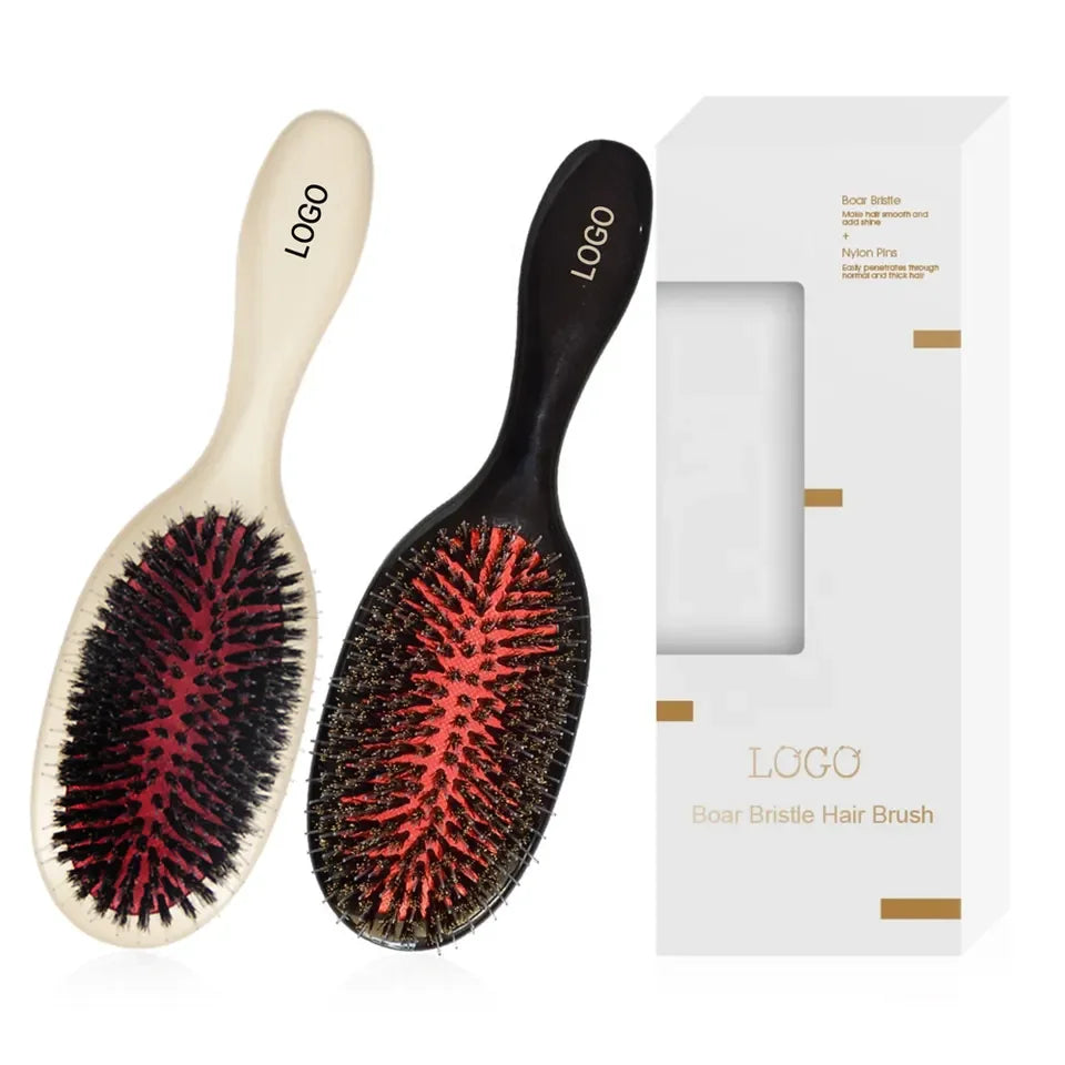 Modern Colorful Boar Bristle Mixed Nylon Hairbrush Wholesale Fashion for Hair Extension Wig Hair Brush
