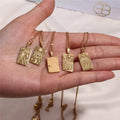SP Trendy 361L Titanium Stainless Steel Gold Plated Charm Crystal Engraved Surgical Steel Eye Pendant Necklace