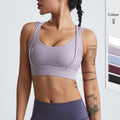 Customize Hot Sexy Fitness Athletic Wear Women Plus Size Breathable High for Quick Dry Sweat-Wicking 220g Nylon Running Bra