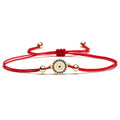 CZ Micro Pave Turkish Eyes Red Rope Bracelet Blue Crystal Rhinestone Evils Eye Bracelet for Gifts