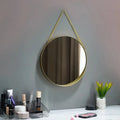 25X39cm Wholesale Modern Bathroom Wall Hanging Gold Mirrors Round Metal Frame Home Decor Living Room Customizable Dropshipping