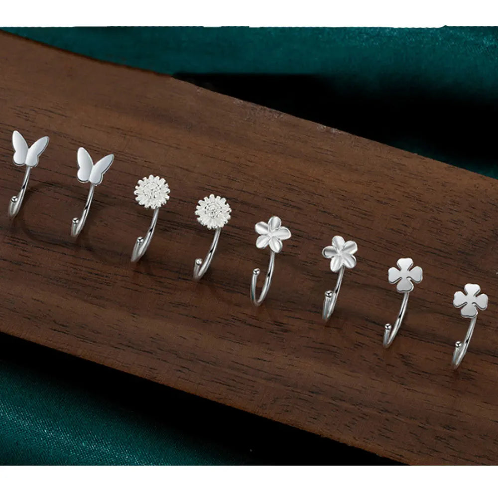 Fashion Small Tiny Half Moon Star butterfly Heart Daisy Earring Can Wear When Sleeping China Manufacturer Supplier