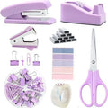 Student Office Set Stapler Scissors Tape Stapler Customized Multi-Function and Colorful Office Stationery Set
