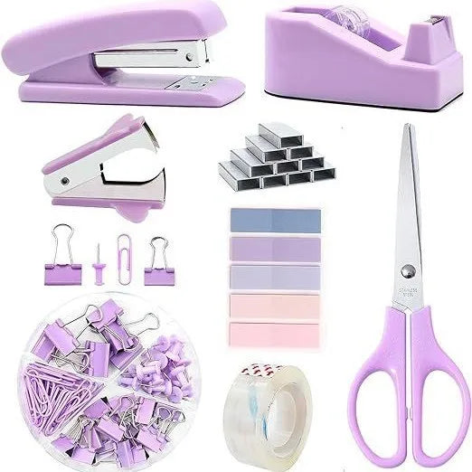 Student Office Set Stapler Scissors Tape Stapler Customized Multi-Function and Colorful Office Stationery Set