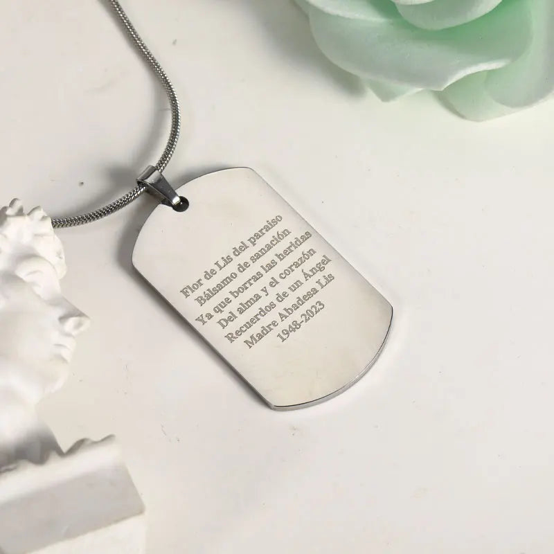 Personalized Custom Men's Necklace Jewelry Stainless Steel Laser Engraved Geometric Letter Pendant Necklace