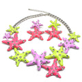 2023 New Arrival Fashion Jewelry New Starfish Necklace Women's Alloy Star Pendant Hip Hop Rhinestone Big Statement Necklace